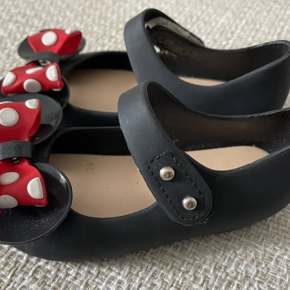First Walker Shoe IFANS baby shoes Black plastic shoes Disney's shoes size 6